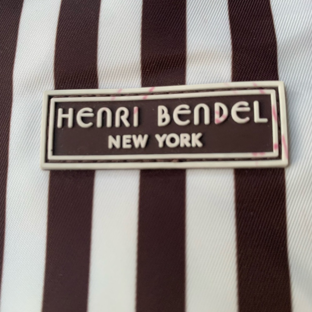 henri bendel Brown & White Vertical Stripe Tote - Picture 7 of 8
